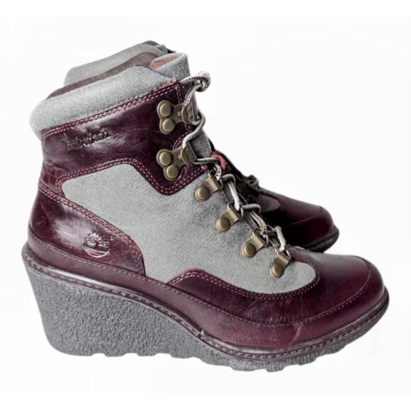 TIMBERLAND Amston Leather Wedge Ankle Boot Size 6.5 - Picture 2 of 9